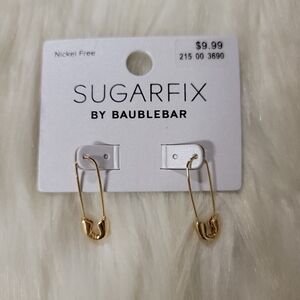 Baublebar sugarfix gold safety pin earrings